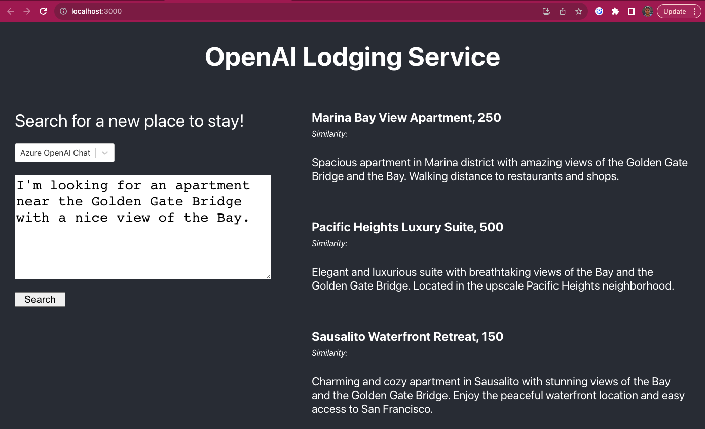 Lodging Service Results Lodging Service Results