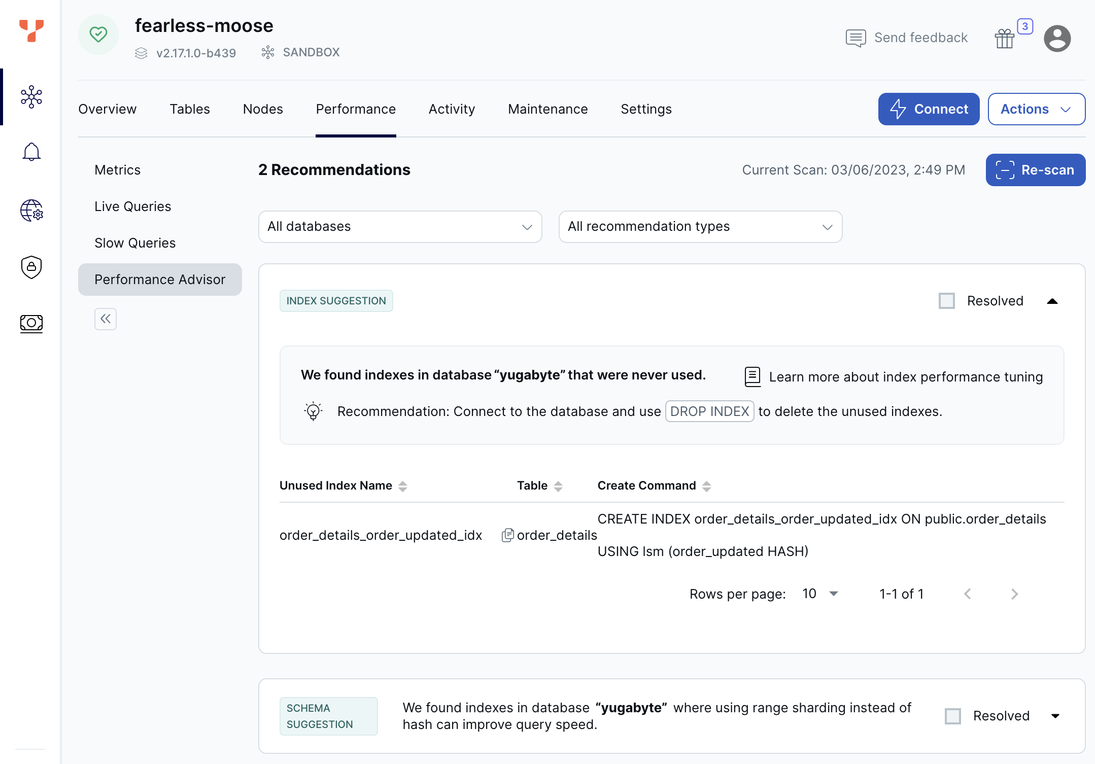 Performance Advisor Performance Advisor