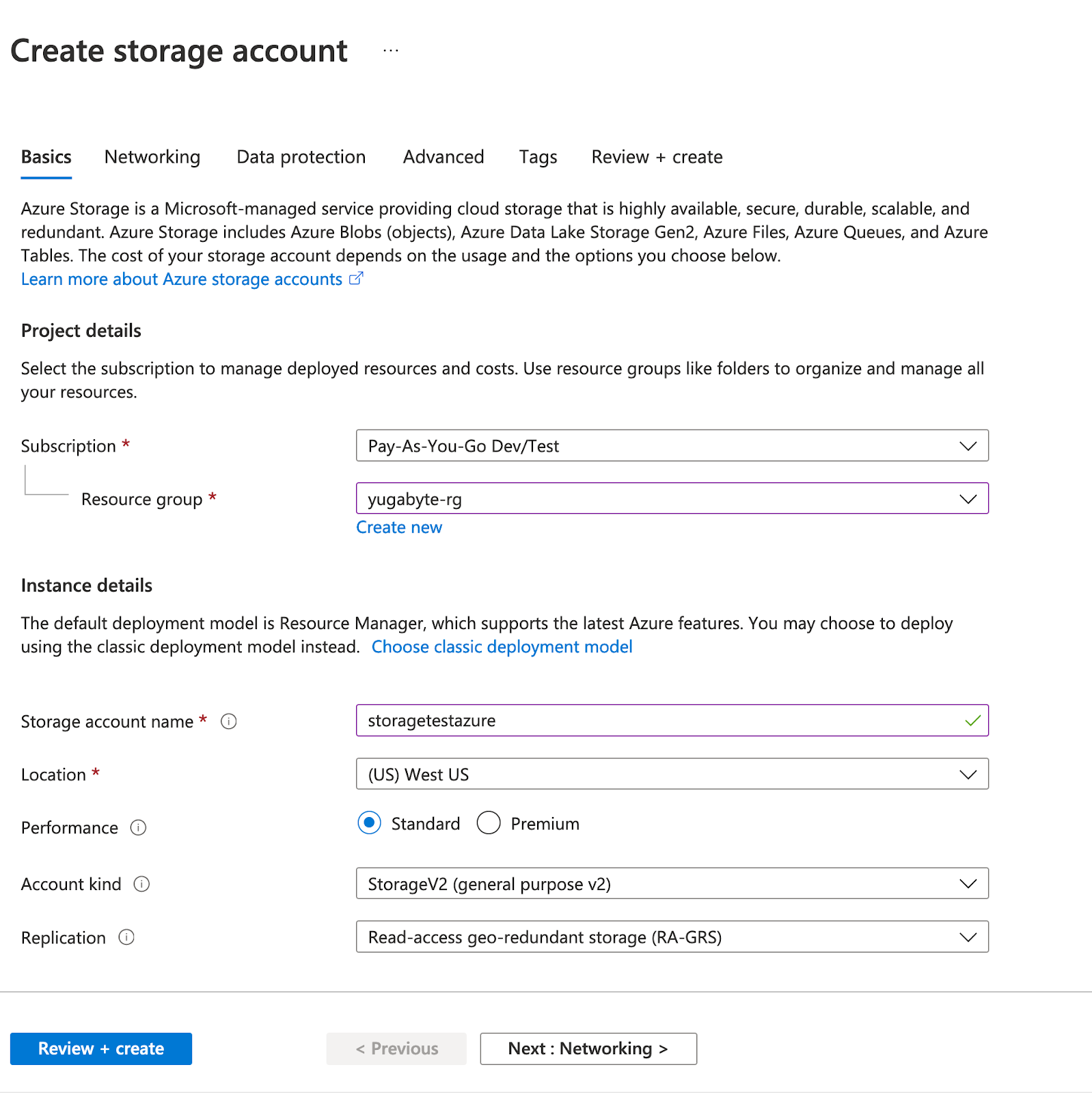 Azure storage account creation Azure storage account creation